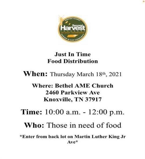 Just in Time Food Distribution 