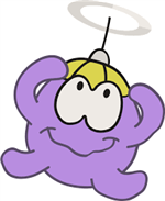 purple character with flying hat