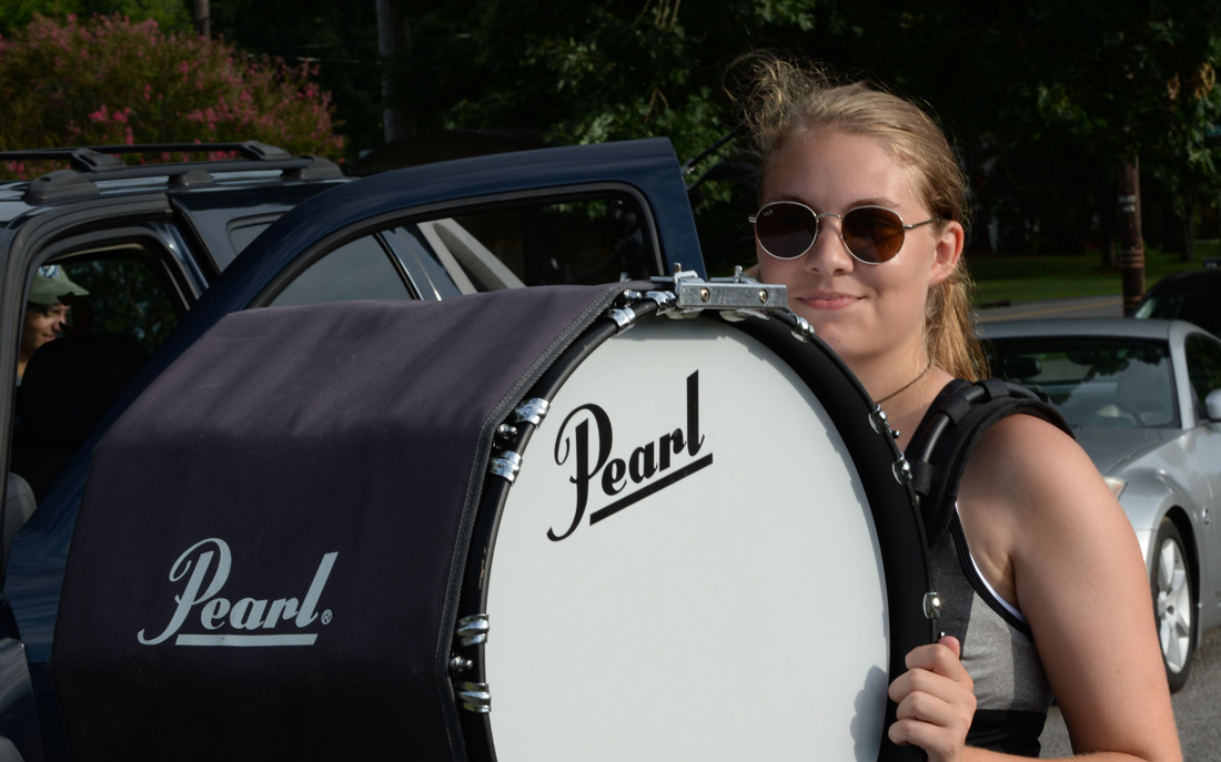 Charlie Rose rehearses during band camp at Central High School.