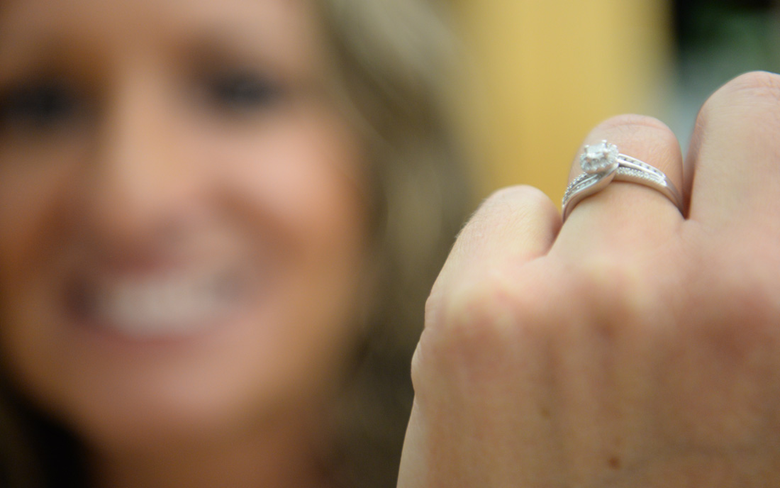 Fulton soccer coach Christy Brown displays her engagement ring