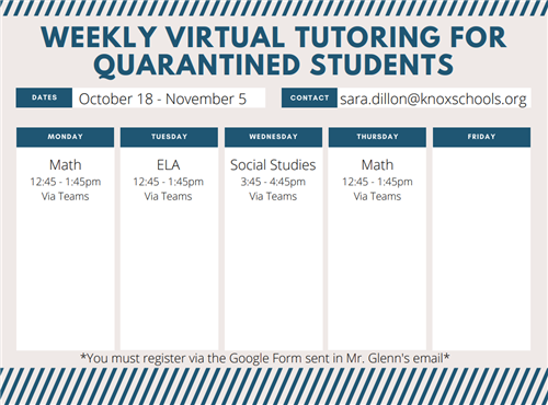 Virtual Tutoring Schedule