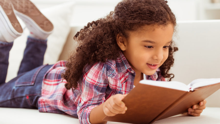 little girl reading 